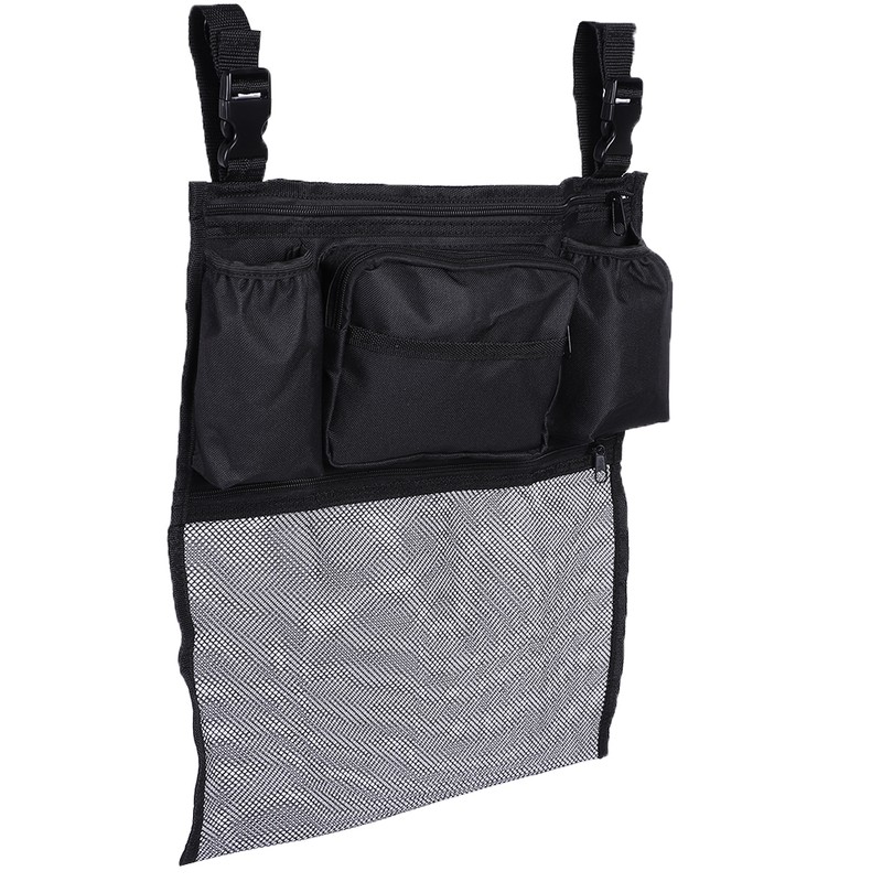 6 Pockets Wheelchair Back Storage Bag Garden Cart Mesh Cloth