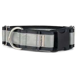 If It Barks - 1.5" Reflective Martingale Collar with Quick Snap Buckle for Dogs - Adjustable - Made in USA - Strong, Durable, and Comfy - Ideal for Training - Fits Most Breeds - Small, Black