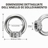 6 Pz Occhiello Sollevamento, M10 Dado ad Occhiello Filettato in