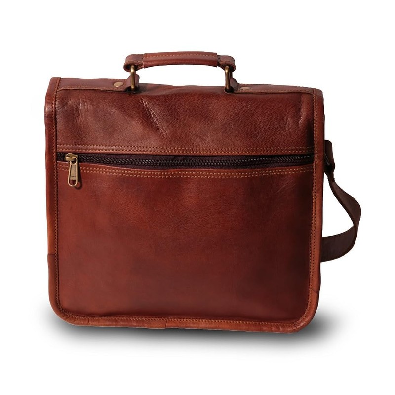 9" small Leather messenger bag shoulder bag cross body vintage
