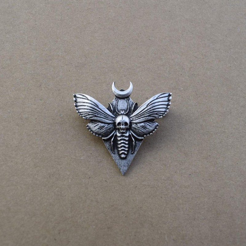 SanLan Death's Head Hawkmoth Moth Brooch Death's-Head Hawkmoth Gothic Halloween