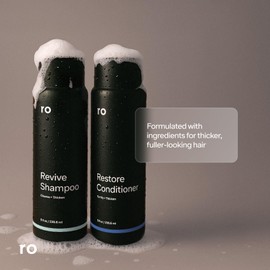 Ro Men's Revive Shampoo & Restore Conditioner Duo | Exfoliates, Clarifies, Fortifies & Moisturizes for Thicker Looking Hair, Made Without Sulfates, Parabens, or Phthalates | 8 fl oz (Pack of 2)