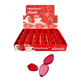 Caja 24 Bálsamos Labiales Sabor Fresa Con Brillo Hidratantes                                                                                          