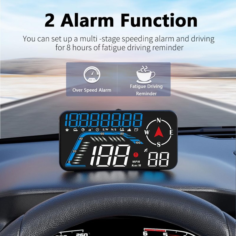 Riloer Car Head Up Display with GPS Chip, Compass and