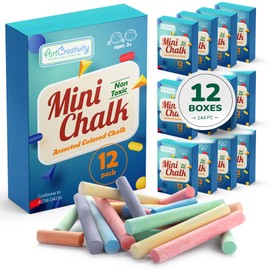 ArtCreativity 144 Count Mini Chalk Sets for Kids (12 Boxes) Non-Toxic Summer Art and Craft Supplies - Small Individual Chalk Packs in Bulk for Classroom Gifts, School Supplies, and Summer Party Favors