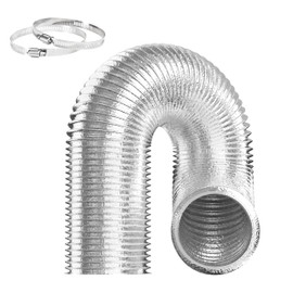 InfiniPower Dryer Vent Hose, Flexible 4 Inch Aluminum Ducting, Heavy Duty Three-Layer Protection, 8 Feet Long for Heating Cooling Ventilation and Exhaust, Silver