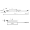 Lamp Cord has Button Switch UL304 2A/120V,Plug,Stripped Ends Ready for