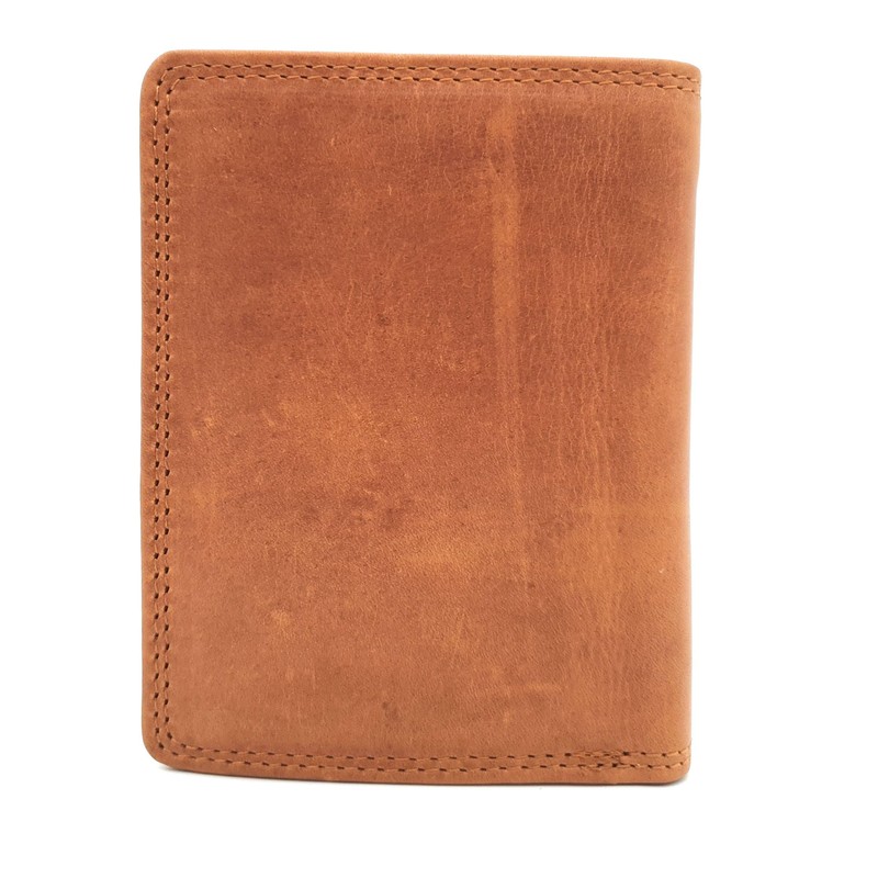 Hill Burry Genuine Leather Wallet Skull with RFID Protection, brown,