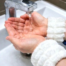 Face Washing Wristbands Wristband Light Gray 6ea