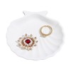 NBEADS Shell Shape Jewelry Tray, 4.13x4.21x0.83 Inch Small Decorative Gesso