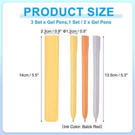 PATIKIL 6 Pcs 0.5mm Rollerball Pens, Gel Ink Pens Black Red Ink Quick Dry Smooth Writing Cute with Holder for Gift Friends Classroom Writing Office, Yellow/Orange/Purple
