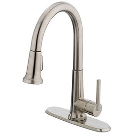 Homewerks Worldwide LLC-Import 3696-K3-C04-MC HP Nickle Single Kitchen Faucet with Pull-Down Sprayer, Brushed Nickel