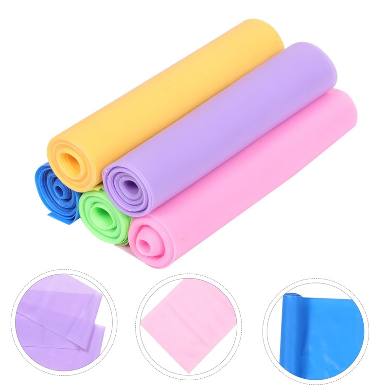 Sosoport 5 Pack Flat Yoga Resistance Bands Exercise Bands Handles