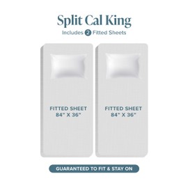 Bare Home Split California King Sheet Set - 1800 Ultra-Soft Microfiber Bed Sheets - Double Brushed - Deep Pockets - Easy Fit - 5 Piece Set - Bed Sheets (Split Cal King, Heathered Forest Green)