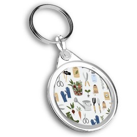 Destination Vinyl ltd 1 x Round Photo Keyring Gardening Lover Mum Dad Grandad Grandma |Keychain|Keyring|Charm| #170583