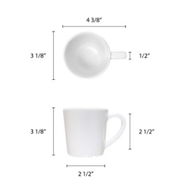 Thunder Group Color White melamine dinnerware collection 3.125 inch mug/cup - 7 oz, comes in dozen