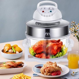 SNKOURIN Air Fryer Oven,Air Fryer,Halogen Oven Countertop Borosilicate Glass,Fast Cooking Food,Great for Healthy Meals like Chicken,Fish,Ribs