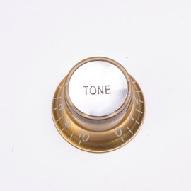 DIAO79NI Metric Top Hat Bell Knobs 2 Volume and 2 Tone Control Knobs Fine 18-Spline Set for Epiphone Les Paul LP Electric Guitar Replacement, Gold (Set of 2T2V)