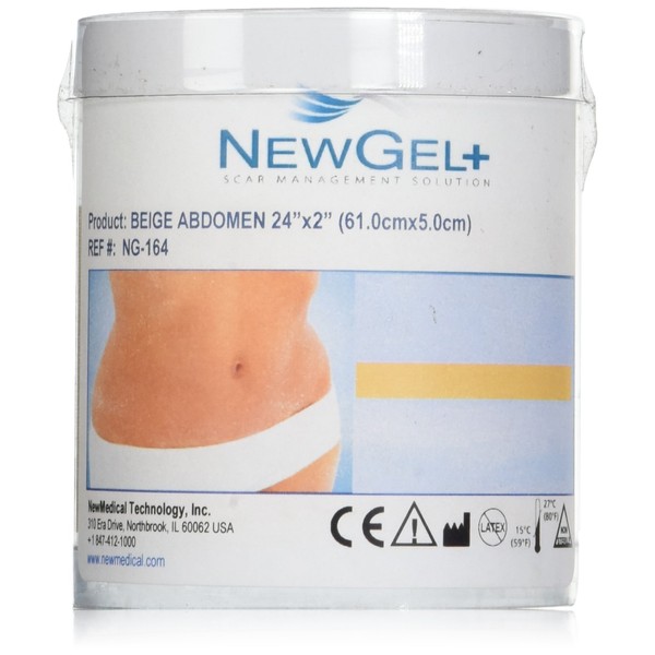 NewGel+E 18 X 2 Abdomen/Extremity Silicone Strip - BEIGE (1 Strip per box)