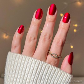 Glamnetic Short Round Press On Nail Collection - Nail Glue & Remover:_Cherry Glaze