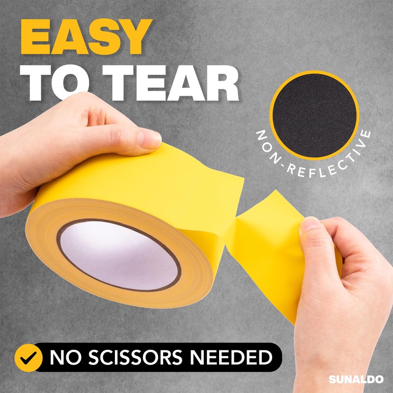 SUNALDO Gaffers Tape Heavy Duty, Easy to Rip, Residue-Free Professional