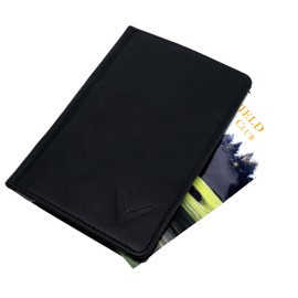 Callaway Golf Leather Bi-Fold Scorecard Holder - Black Leather Golf scorecard Holder