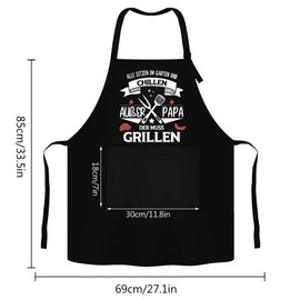 Ysound BBQ Apron for Men, Aprons for Chefs BBQ Painting Baking Cooking, Kitchen Apron Black, Gift for Men Dad Grandpa Husband for Birthday, Father's Day, BBQ, bbq dad, One size fits all