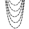 COOLSTEELANDBEYOND Champagne Gold Statement Necklace Multi-layer Long Chain with Oval