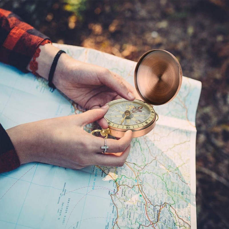 Compass Premium Vintage Retro Copper Flip Cover Pocket Watch Compass