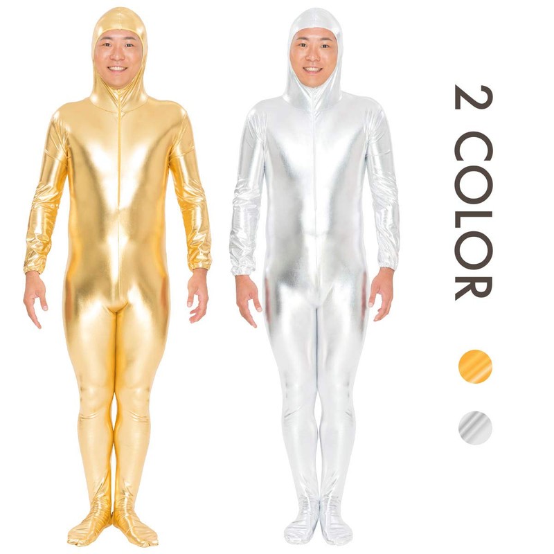 Pure Zentai Cosplay Halloween L Silver, Silver