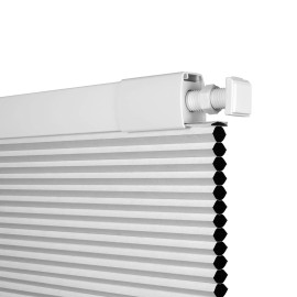 No Drill 25mm Cell Honeycomb Blinds Blackout Thermal Insulated Drill Free Cellular Window Shadescolor: LightFiltering White, size: 22"W x 64"H