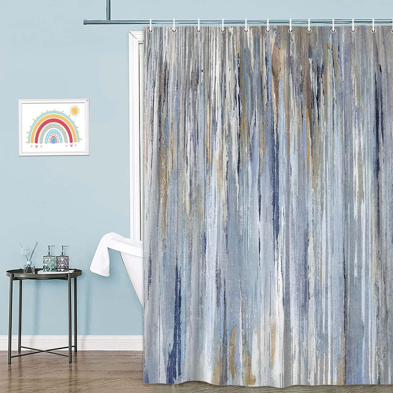 JAWO Small Stall Shower Curtain 47x64 Half Size - Blue