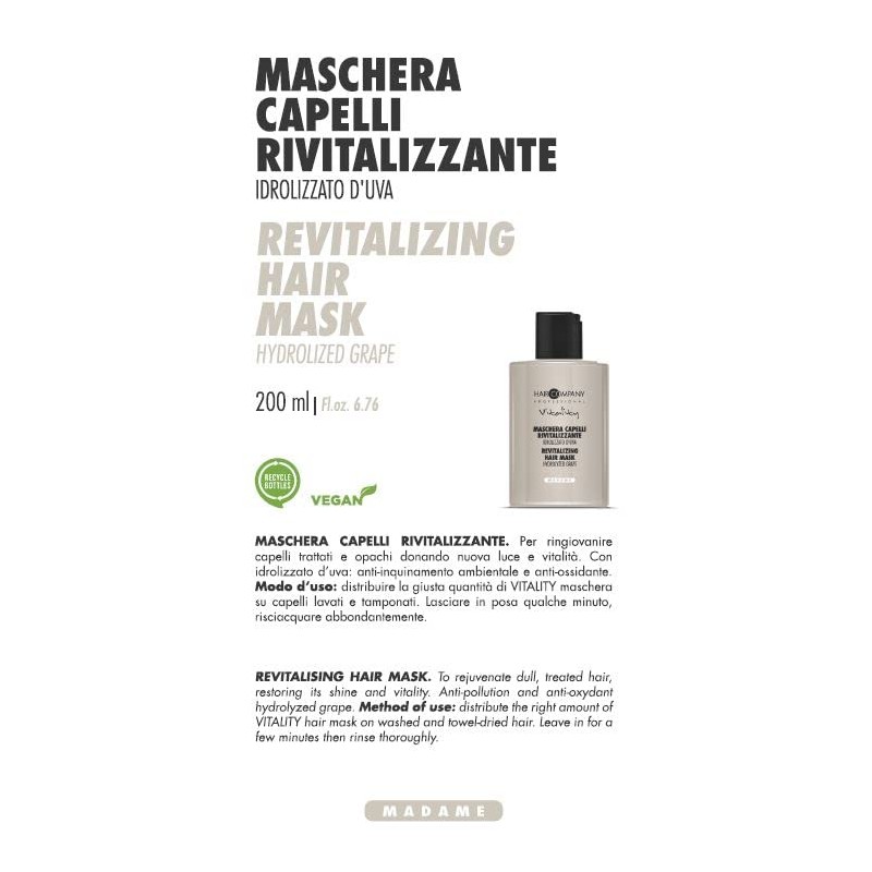 Hair Company Vitality Line Madame Revitalising Hair Mask 200 ml