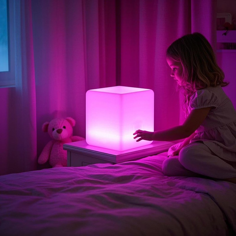 Mr.Go 12-inch Rechargeable Magic LED Light Cube Stool with Remote