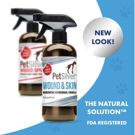 PetSilver Wound Spray with Chelated Silver, All Natural, Pain Free Healing - 16 oz.