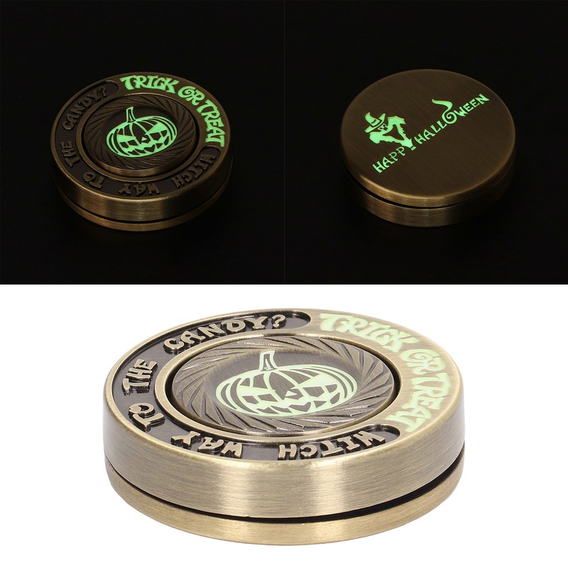 Slider Haptic Coin Anti Stress Luminous Pumpkin Pattern Exquisite Magnetic