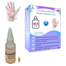 Super Glue Adhesive Instant Bonding Cyanoacrylate - Dental Laboratory Tools (Transparent Clear Thin)
