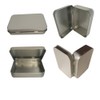 Metal Hinged Empty Hinged Tin Container with Lid, Silver Mini