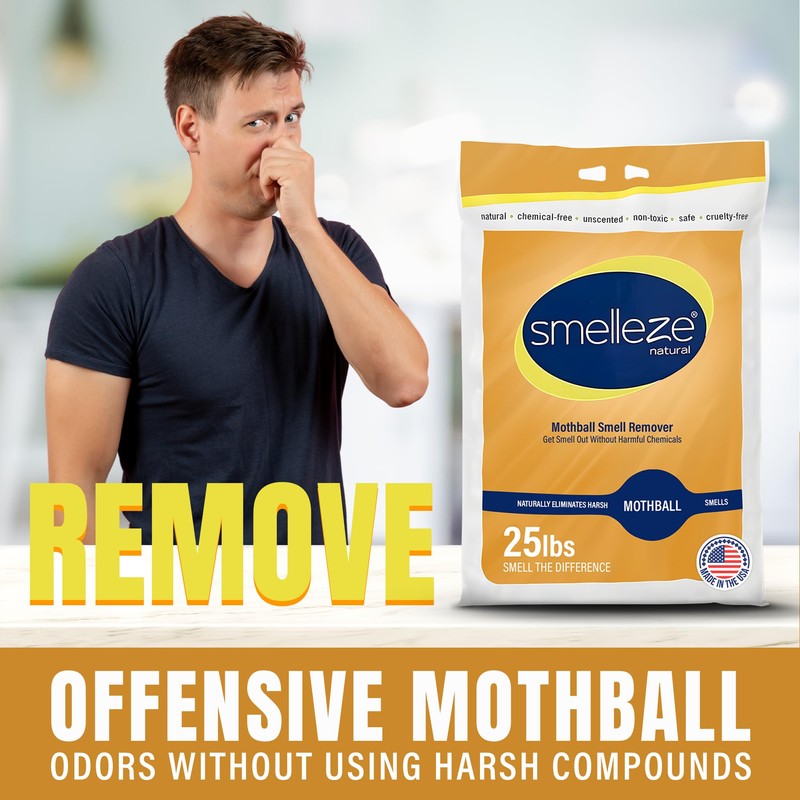 SMELLEZE Natural Smell Eliminator Deodorizer: 25 lb. Bag Granules Takes