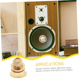 Gatuida 4pcs Speaker Isolation Spikes Copper Alloy Audio Feet for Dampening Easy to Install Pads for Speakers Amplifiers and Recorders Includes Washers and Double-Sided Tape
