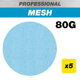 Trend Professional 125 mm Sanding Discs for Random Orbital ROS Sanders, 80 Grit, 5 Pack, Mesh Abrasive for Fast Material Removal and Dust Extraction, AB/125/80P