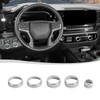 Voodonala for Chevy Silverado 2022+ Center Console Switch Ring Cover,Interior