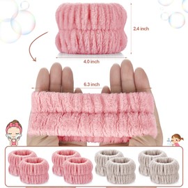 Darfukei Spa Wristbands - 4pcs Absorbent Arm Towels for Face Washing, Suitable for Women and Men