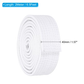 PATIKIL Taekwondo Colored Ranking Belt 1.5" x6.5Ft 2.0m, Polyester Martial Arts Judo Karate Belt for Coach Teaching Practice, White