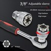 Abruga Upgraded Adjustable Universal Socket Wrench, Manual Socket Wrench, Multifunctional