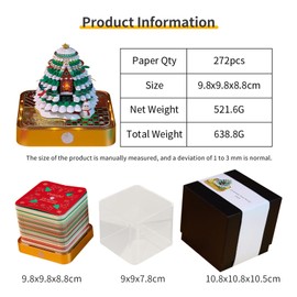 Time Piece 3D Calendar 2025, 3D Calendar Memo Pad, DIY Carving Art Notepad with LED Light, Creative Paper Sculpture Craft DIY Gif (Christmas)