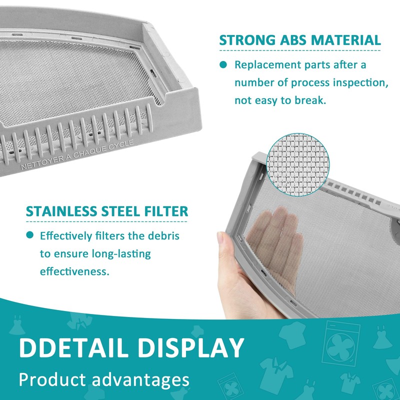 GTD42EASJ2WW GTD33EASK0WW GTX22EASK0WW GTD65GBSJ3WS Dryer Lint Screen Replacement WE03X23881 Compatible