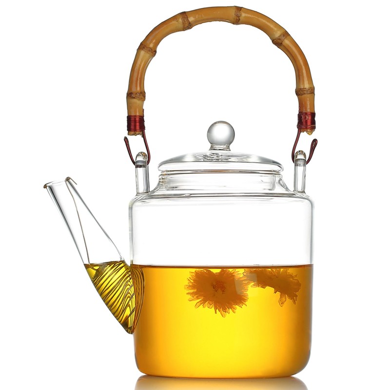 Glass Teapot with Removable Infuser and Lid, Stovetop Safe, Glas