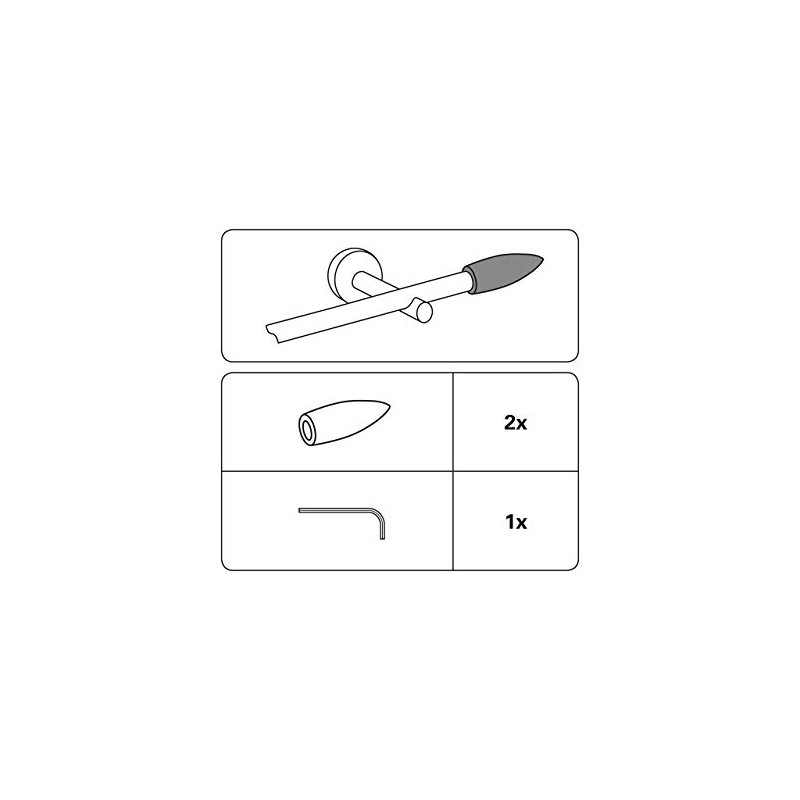 Gardinia End Pin Aluminium Stainless Steel Look Diameter 16 mm