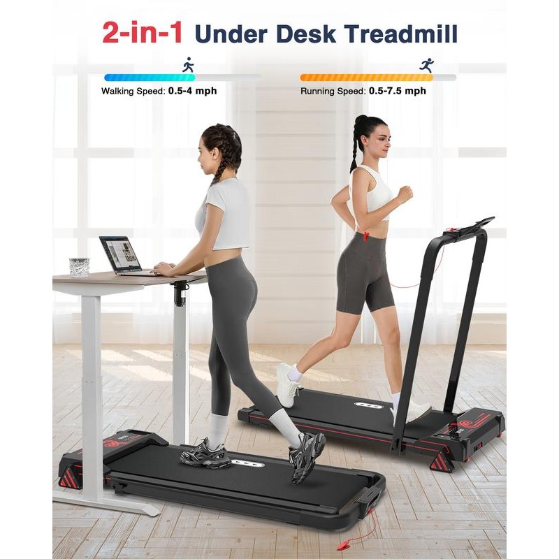 REDLIRO Walking Pad Treadmill with Incline - 2 in 1